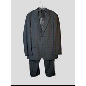 Victorio Couture Dark Gray Glen Check 2 Piece Suit Big & Tall Size 44L/38L